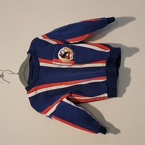 Mini Rodini Blue red white pinstripe long sleeve sweatshirt navy 2t